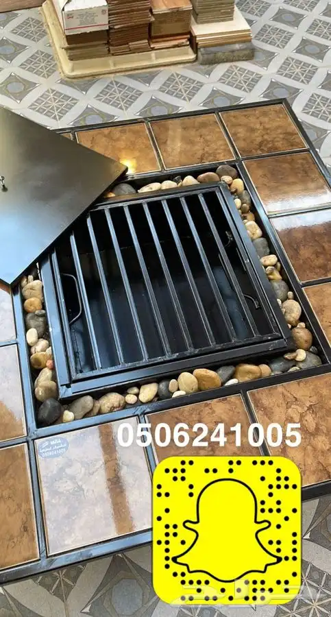 منقد او منقل طاولة تدفئه سيراميك وبرسلان غاز وحطب 72