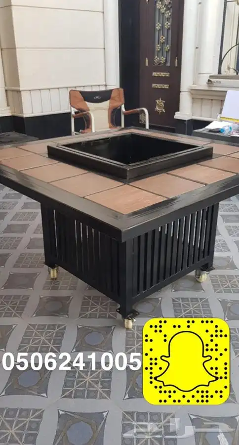 منقد او منقل طاولة تدفئه سيراميك وبرسلان غاز وحطب 99