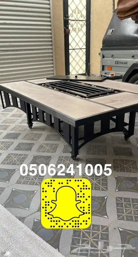 منقد او منقل طاولة تدفئه سيراميك وبرسلان غاز وحطب 67