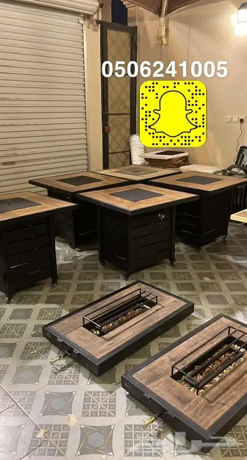 منقد او منقل طاولة تدفئه سيراميك وبرسلان غاز وحطب 44