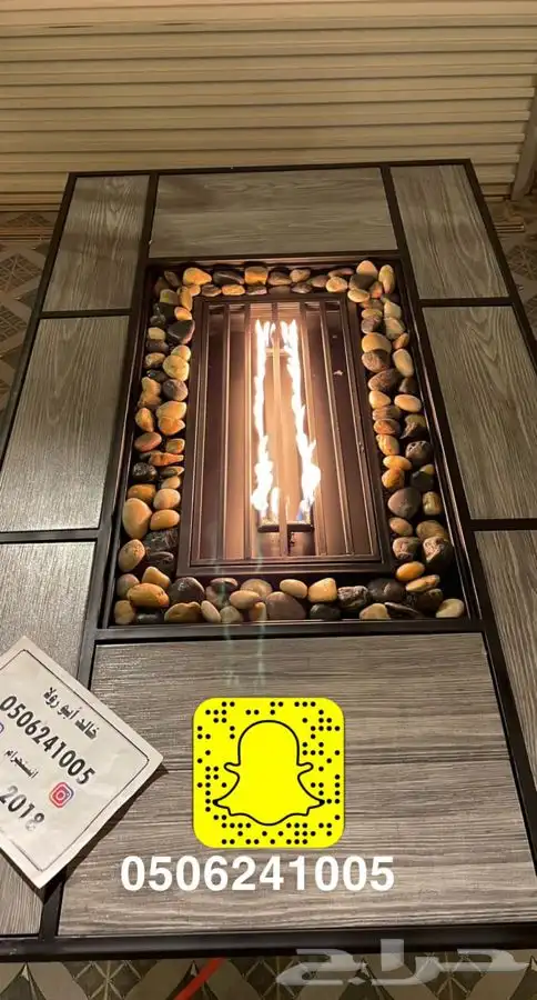 منقد او منقل طاولة تدفئه سيراميك وبرسلان غاز وحطب 3