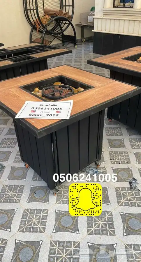 منقد او منقل طاولة تدفئه سيراميك وبرسلان غاز وحطب 37