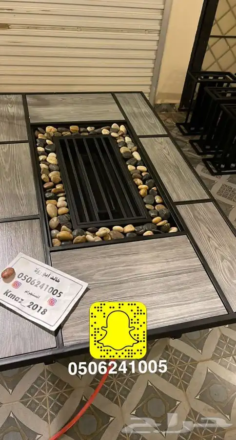 منقد او منقل طاولة تدفئه سيراميك وبرسلان غاز وحطب 2