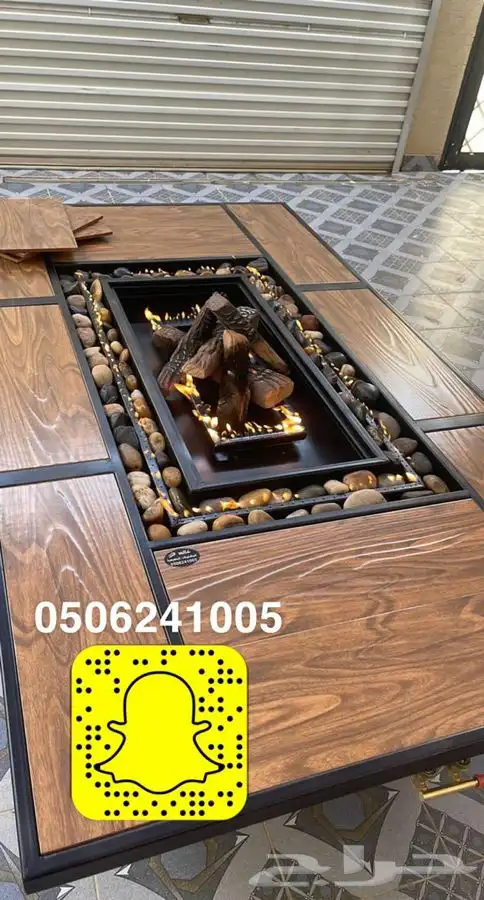 منقد او منقل طاولة تدفئه سيراميك وبرسلان غاز وحطب 76