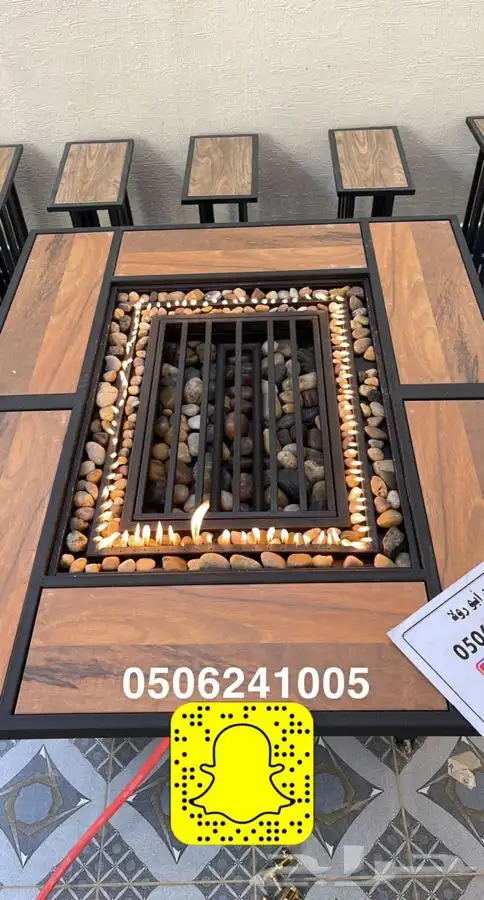 منقد او منقل طاولة تدفئه سيراميك وبرسلان غاز وحطب 0