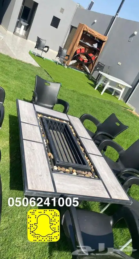 منقد او منقل طاولة تدفئه سيراميك وبرسلان غاز وحطب 10