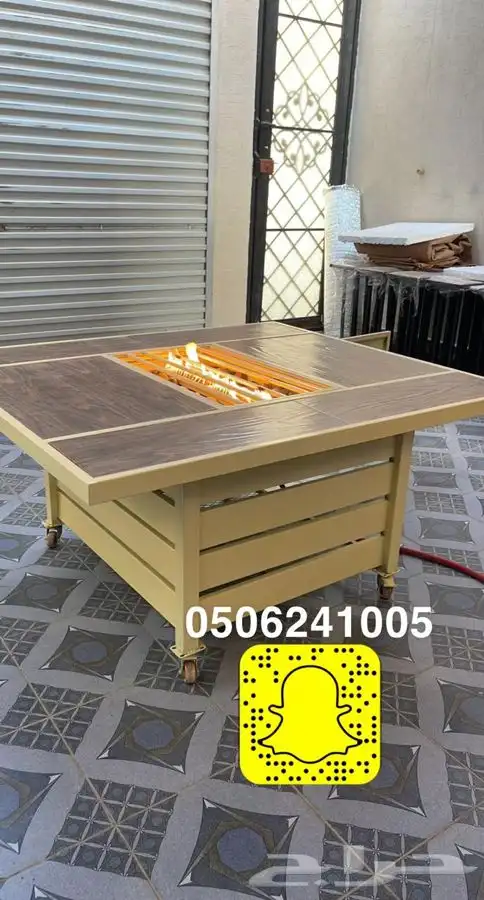 منقد او منقل طاولة تدفئه سيراميك وبرسلان غاز وحطب 45