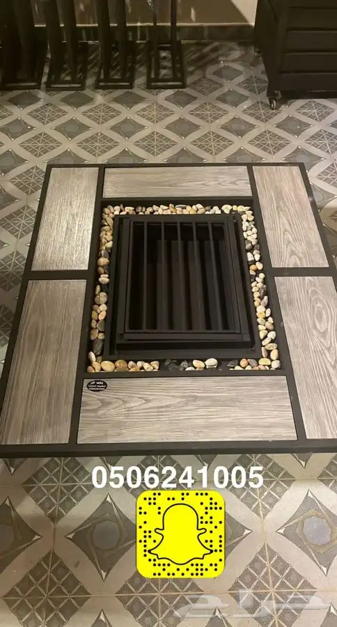 منقد او منقل طاولة تدفئه سيراميك وبرسلان غاز وحطب 52