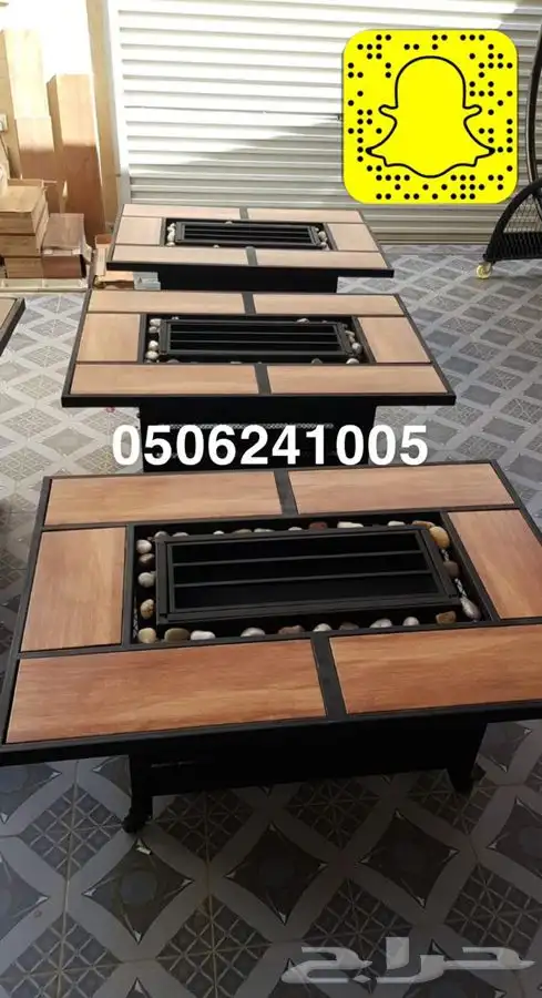 منقد او منقل طاولة تدفئه سيراميك وبرسلان غاز وحطب 93