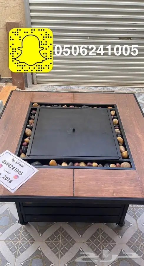 منقد او منقل طاولة تدفئه سيراميك وبرسلان غاز وحطب 79