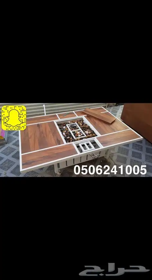 منقد او منقل طاولة تدفئه سيراميك وبرسلان غاز وحطب 90