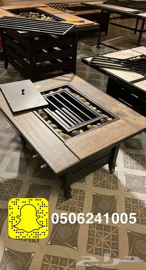 منقد او منقل طاولة تدفئه سيراميك وبرسلان غاز وحطب 83