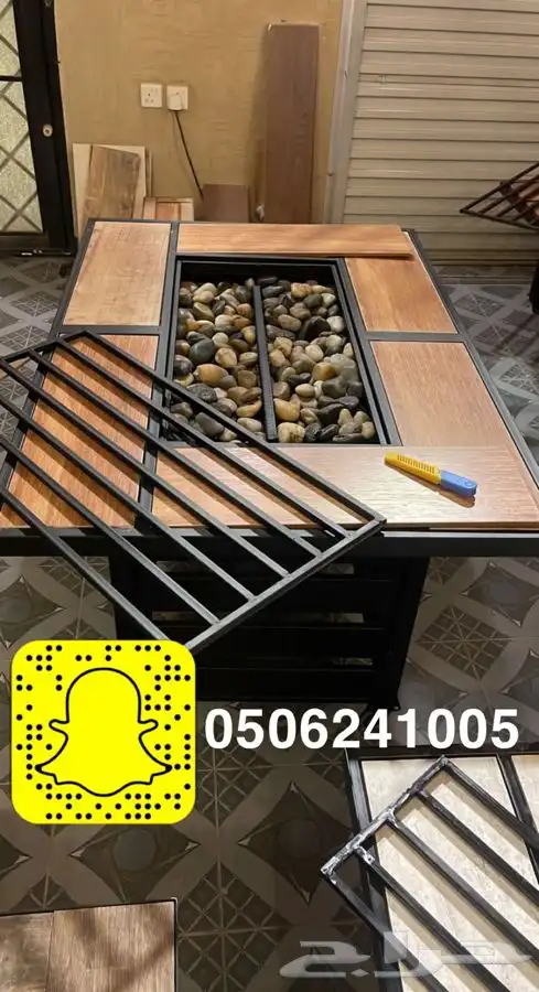 منقد او منقل طاولة تدفئه سيراميك وبرسلان غاز وحطب 82