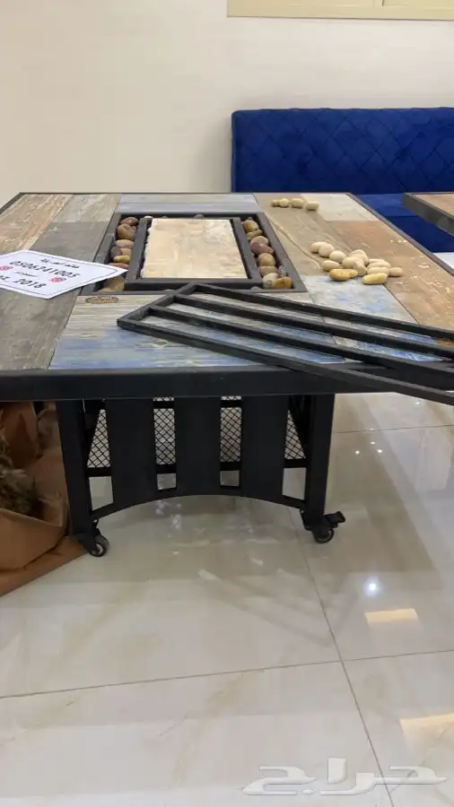 منقد او منقل طاولة تدفئه سيراميك وبرسلان غاز وحطب 87