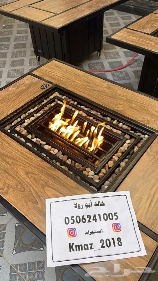 منقد او منقل طاولة تدفئه سيراميك وبرسلان غاز وحطب 8