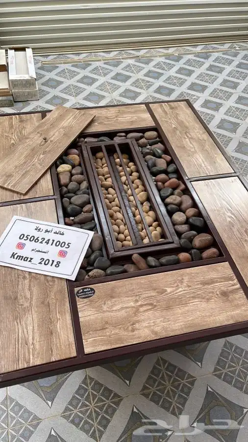 منقد او منقل طاولة تدفئه سيراميك وبرسلان غاز وحطب 69