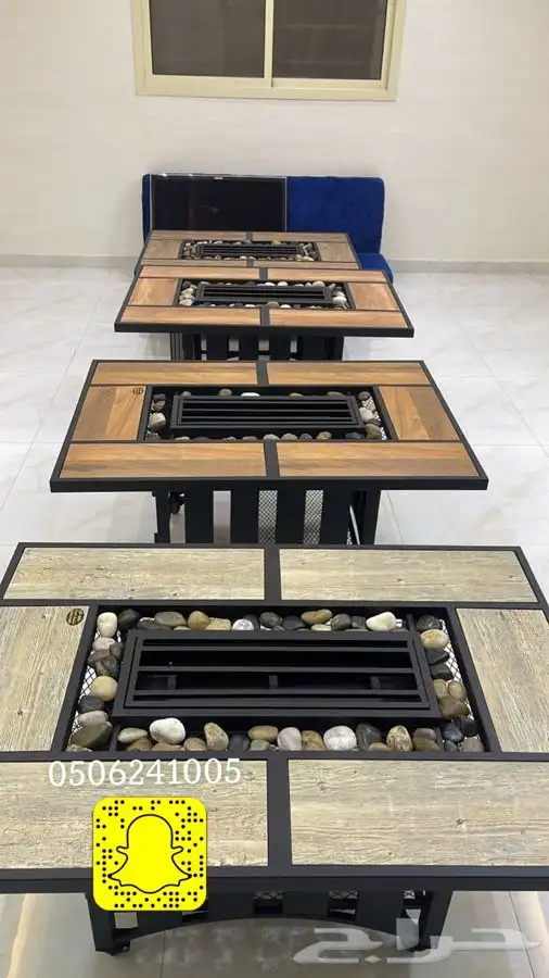 منقد او منقل طاولة تدفئه سيراميك وبرسلان غاز وحطب 64