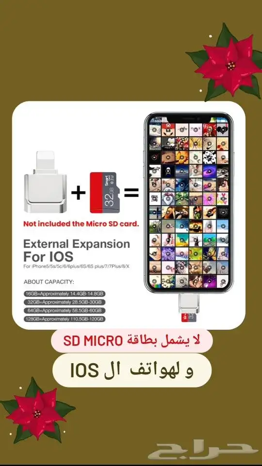 وصلة تشغيل الذاكرة على الايفون SD Card Reader 2