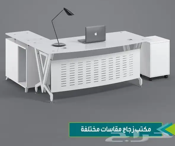 أثاث زجاجي  أثاث  مكاتب  مودرن  زجاج  مكتب  ا 2