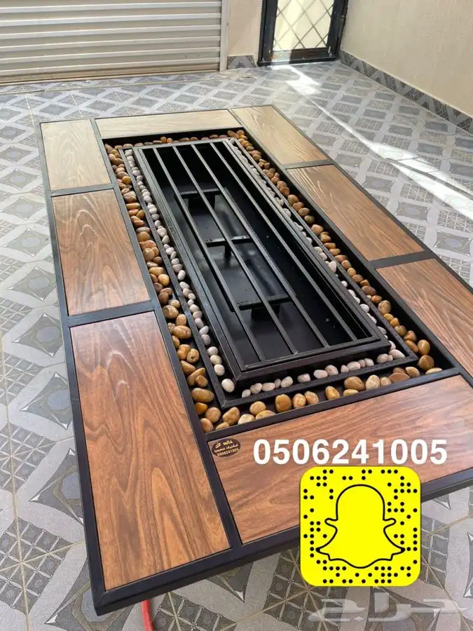 منقد او منقل طاولة تدفئه سيراميك وبرسلان غاز وحطب 48