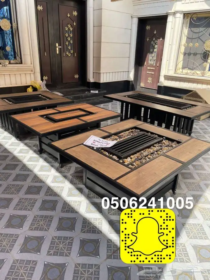 منقد او منقل طاولة تدفئه سيراميك وبرسلان غاز وحطب 56