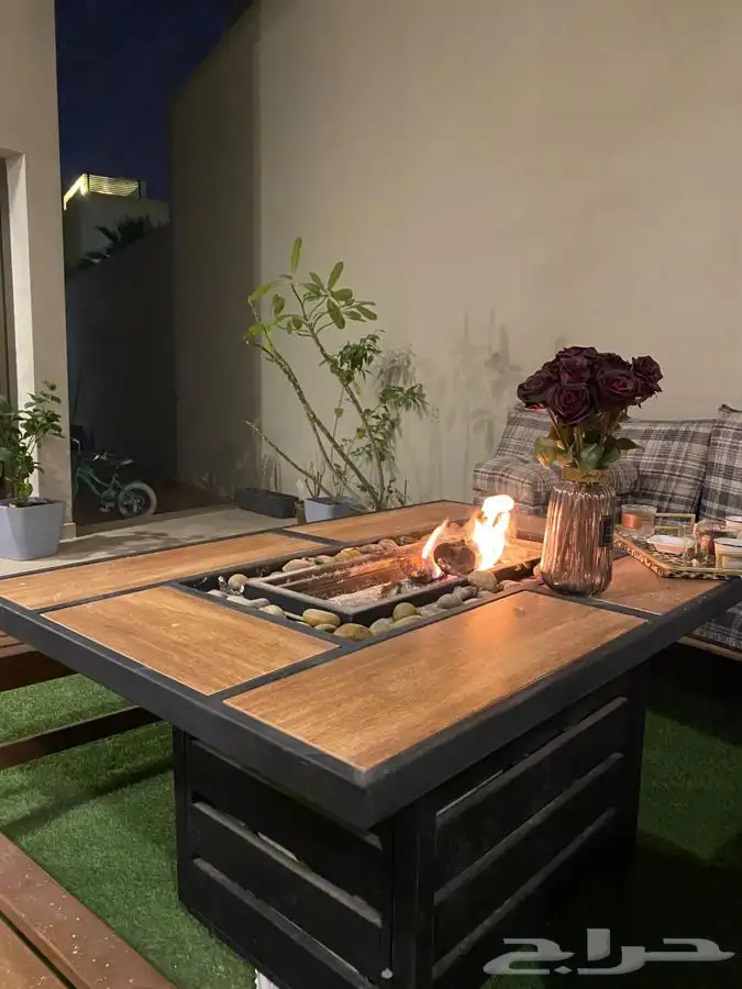منقد او منقل طاولة تدفئه سيراميك وبرسلان غاز وحطب 35