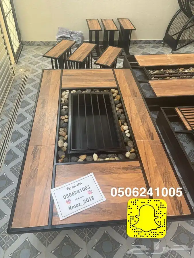 منقد او منقل طاولة تدفئه سيراميك وبرسلان غاز وحطب 16
