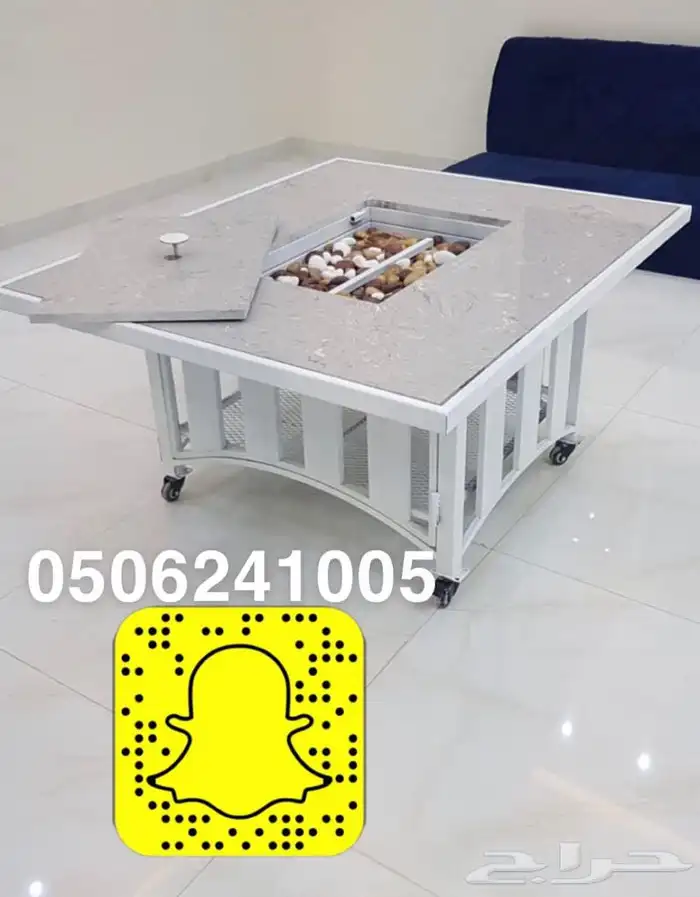 منقد او منقل طاولة تدفئه سيراميك وبرسلان غاز وحطب 95