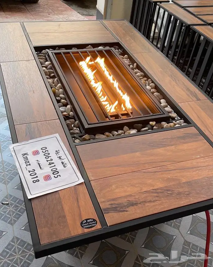 منقد او منقل طاولة تدفئه سيراميك وبرسلان غاز وحطب 46