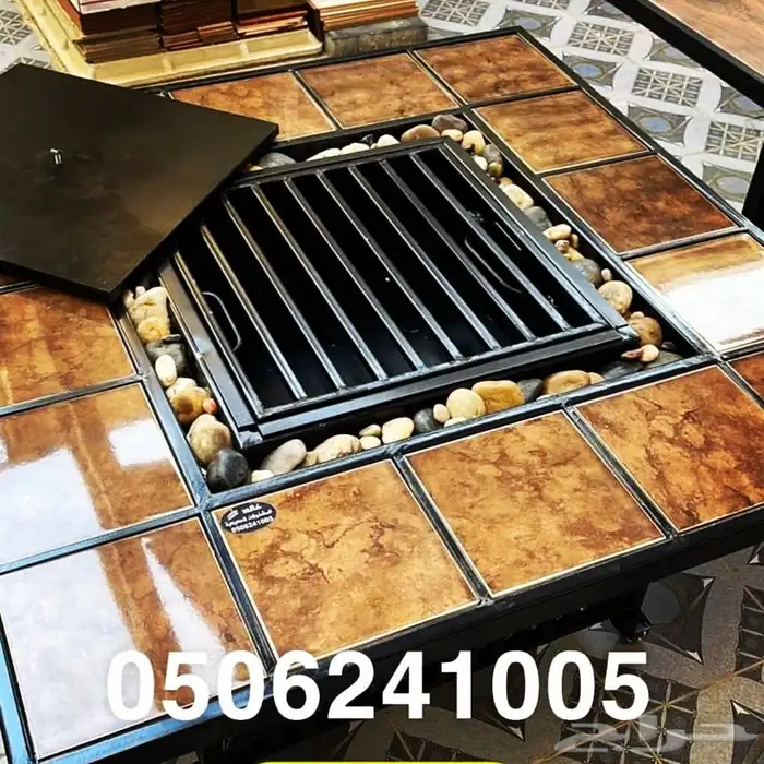 منقد او منقل طاولة تدفئه سيراميك وبرسلان غاز وحطب 33