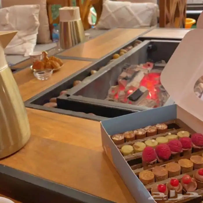 منقد او منقل طاولة تدفئه سيراميك وبرسلان غاز وحطب 28