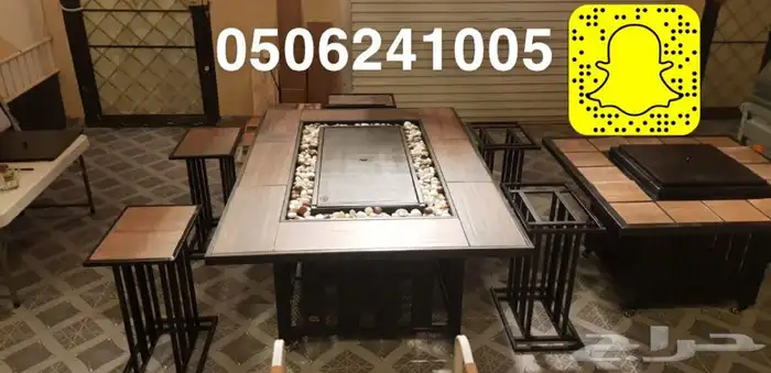 منقد او منقل طاولة تدفئه سيراميك وبرسلان غاز وحطب 97