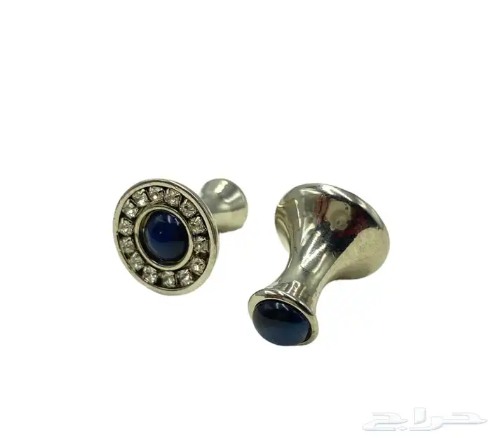 كبك فضي ملكي للتميز بحجر اسود وفصوص زركون مقاوم للصدأ 1