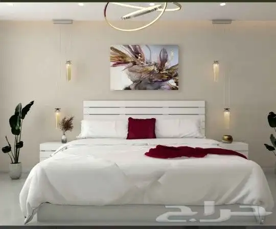 سرير نوم ابيض تصميم هاديء مقاس كنج BD02 3