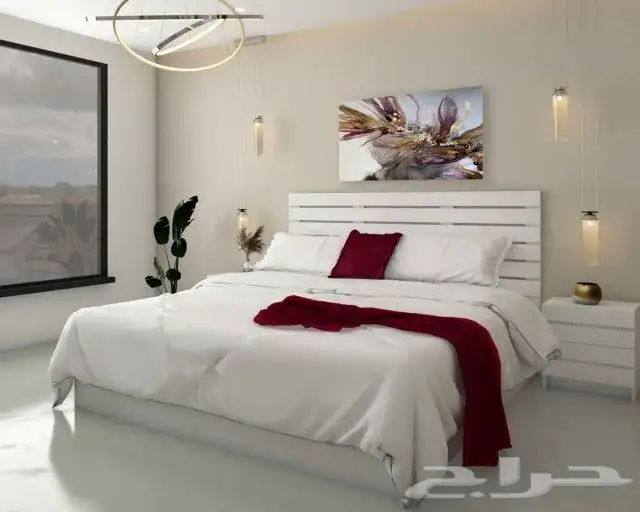 سرير نوم ابيض تصميم هاديء مقاس كنج BD02 0