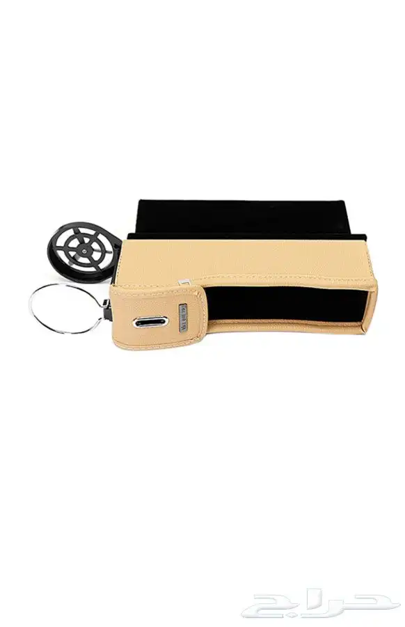 صندوق تخزين جلدي لمقعد السيارةقطعتين لون بيج 5