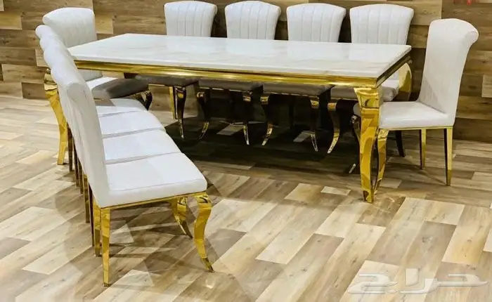 طاولات طعام رخام وستيل جديدة 0