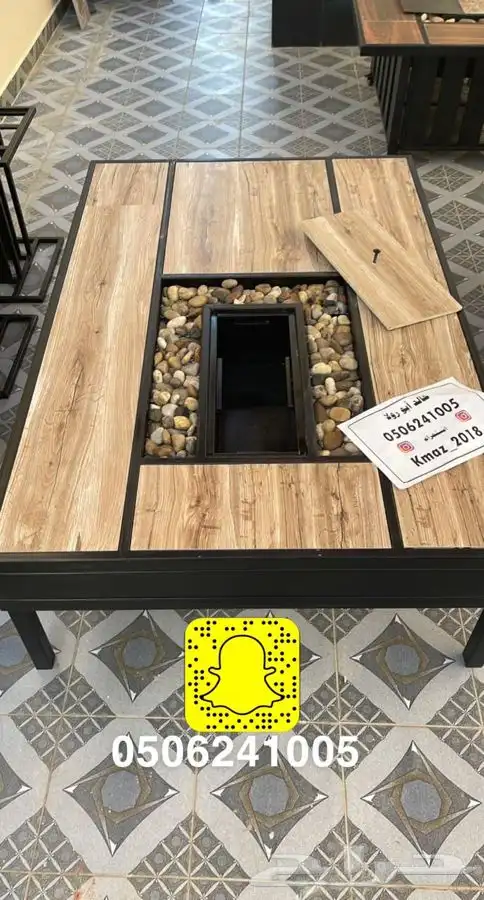 حامل اوسلة حطب مع شراع بمقاسات مختلفه   مدفئه حدايق وطاولات 44