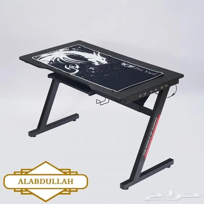 طاولة قيمنق مع حامل للكيبورد مكتب PC 3