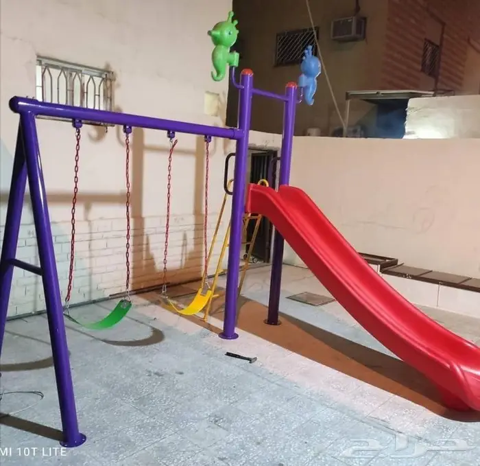 طقم مرجيحة مع زحليقة ملاهي فايبر 0