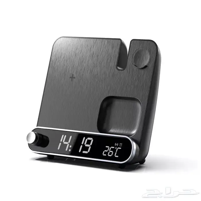 قاعدة شحن لاسلكي أيفون 3 في 1 مع منبه رقمي 2