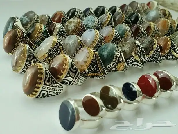 خواتم فضه وعقيق بيع مفرد و جمله 0