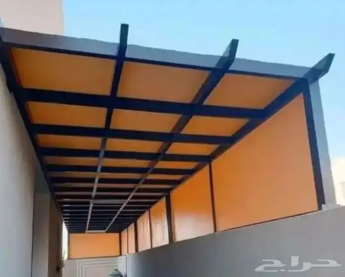 سواتر جدار  ساتر حديد شرايح سواتر بلاستيك  مظلات جلسات 15