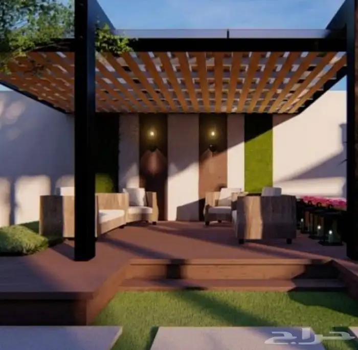 سواتر جدار  ساتر حديد شرايح سواتر بلاستيك  مظلات جلسات 12