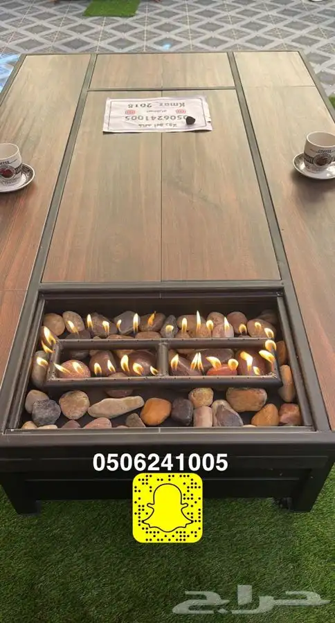 مدفاه او منقل منقد سيراميك طاوله تعمل بالغاز والحطب 1