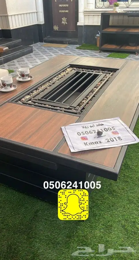 مدفاه او منقل منقد سيراميك طاوله تعمل بالغاز والحطب 2