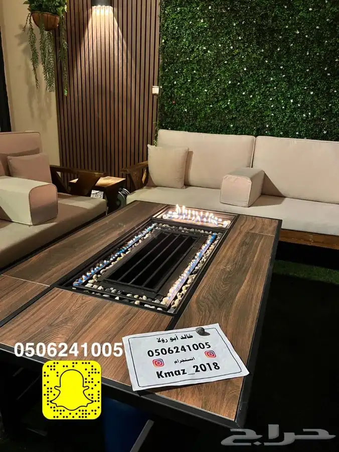 مدفاه او منقل منقد سيراميك طاوله تعمل بالغاز والحطب 3