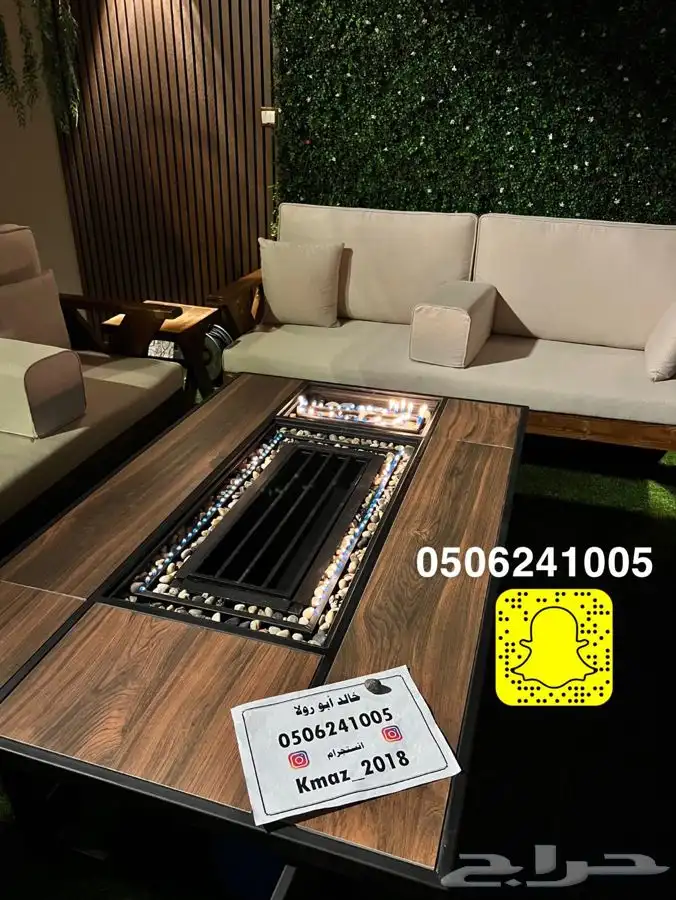 مدفاه او منقل منقد سيراميك طاوله تعمل بالغاز والحطب 7