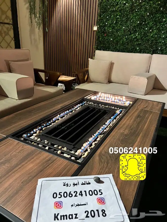 مدفاه او منقل منقد سيراميك طاوله تعمل بالغاز والحطب 4