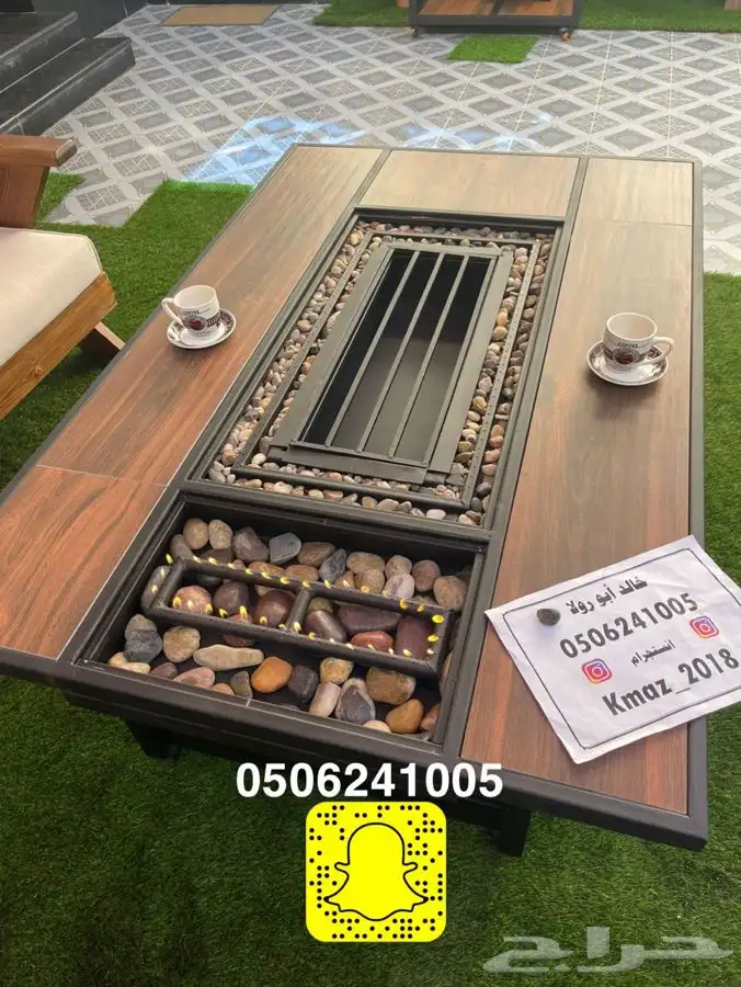 مدفاه او منقل منقد سيراميك طاوله تعمل بالغاز والحطب 0